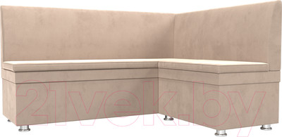 Уголок кухонный мягкий Лига Диванов Уют правый / 109626 (велюр бежевый)