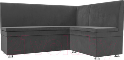 Уголок кухонный мягкий Лига Диванов Уют правый / 109627 (велюр серый)