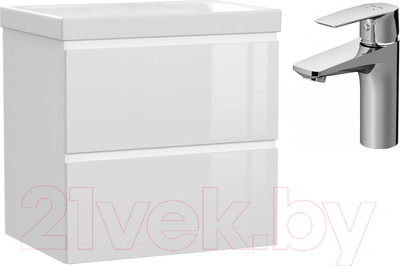 Тумба с умывальником Cersanit Moduo 60 + AM.PM Gem F90A02100