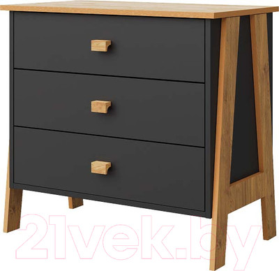 Комод Мебель-КМК Скандинавия 1 0905.13 (дуб наварра/антрацит)