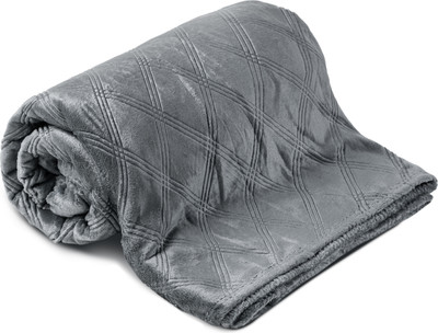 Плед TexRepublic Elite Клетка Фланель Евро / 93380 (темно-серый)