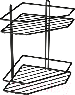 Полка для ванной AKS Classic угловая 2-ярусная (черный)