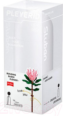 Конструктор Sluban Розовый цветок M38-B1101-03 (219эл)