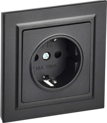 Розетка IEK Brite BR-R14-16-K02-F (черный)