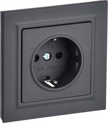 Розетка IEK Brite BR-R14-16-K53-F (графит)