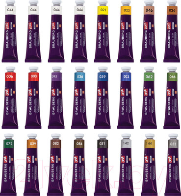 Акриловые краски Brauberg Art Debut / 192301 (24шт)