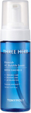 Пенка для умывания Tony Moly Three-Herb Blemish AC Bubble Foam Для проблемной кожи (150мл)