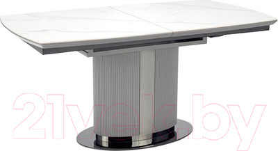 Обеденный стол Halmar Dancan 160-220x90x76 (белый мрамор/серый/черный)