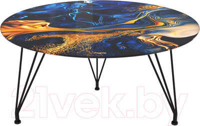 Журнальный столик Sheffilton SHT-TU29/H36/ТТ32 60 (черный муар/синий сапфир)