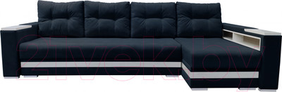 Диван угловой Bobrovmebel Влада 8.2тнц(п) + правый ТНЦ + полка и пенал (микровелюр симпл 54 серый)