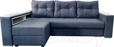 Диван Bobrovmebel Влада 8/2п с пуфом слева (микровелюр симпл 54 серый)