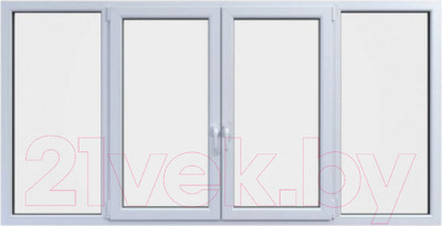 Балконная рама Provedal Раздвижная деленная на 4 части 4 створки сдвижные 1 стекло (1100x2700)