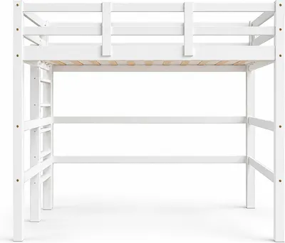 Кровать-чердак Dyatel Марсель Люкс 90x200 с настилом / HF-BS-058-WH (белый)