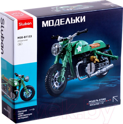 Конструктор инерционный Sluban Модельки. Ретро мотоцикл / M38-B1133 (215эл)