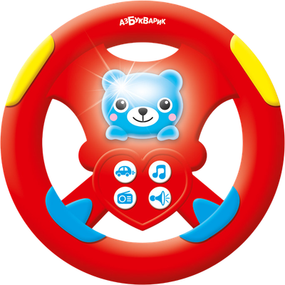 Развивающая игрушка Азбукварик Музыкальный руль. Бип-бип / 4630027294487 (красный)