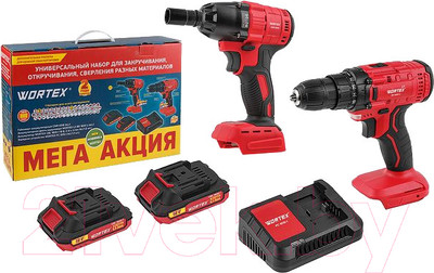 Набор электроинструмента Wortex CWR 0318 + LX BD 1820 Li / 1329368