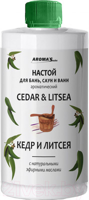 Ароматизатор для бани Aroma Saules Кедр и Литцея лимонная Настой для бань, саун и ванн (400мл)