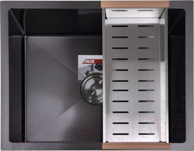 Мойка кухонная AKS Прямоугольная 57x46 (черная сталь)