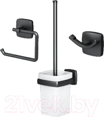 Набор аксессуаров для ванной и туалета AM.PM Gem AK90T2003B (черный)