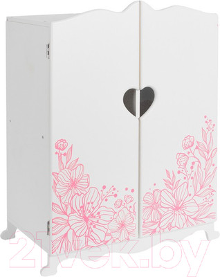 Аксессуар для куклы Leader Toys Diamond Princess Шкаф c дизайнерским цветочным принтом / 71419 (белый)