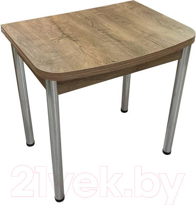 Обеденный стол Анмикс Раскладной ИП 01-440000 (ЛДСП, дуб канзас/металлические опоры)
