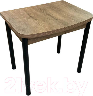 Обеденный стол Анмикс Раскладной ИП 01-440000 (ЛДСП, дуб канзас/черные опоры)