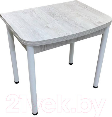 Обеденный стол Анмикс Раскладной ИП 01-440000 (ЛДСП, дуб монтерей/белые опоры)