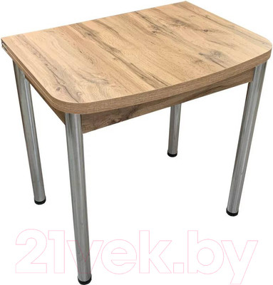 Обеденный стол Анмикс Раскладной ИП 01-440000 (ЛДСП, дуб вотан/металлические опоры)
