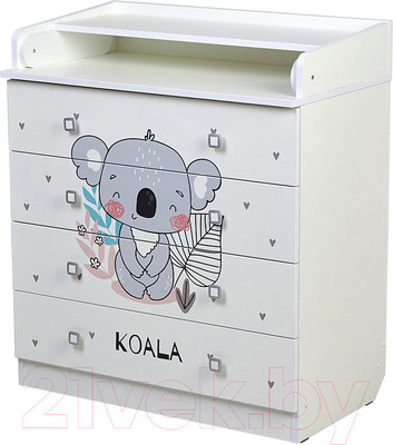 Комод пеленальный Фея Коала 1580 / 0001041.9.17 (белый)
