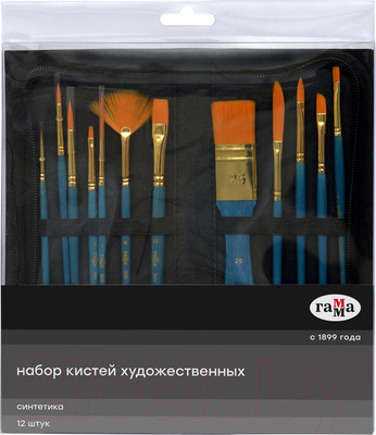 Набор кистей ГАММА Галерея. Синтетика / 3001012 (12шт)