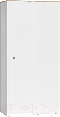 Шкаф Mobi Джастин 13.229 угловой (белый PE шагрень/дуб белый Exclusive OW D4430)