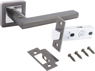 Ручка дверная Аллюр Арт Поло Венсан MBN+L45-8 MBN 2640/S45 / 14664 (графит)