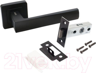 Ручка дверная УЗК Аллюр Арт Коломбо BL+L45-8 BL 23150/S45 / 15200 (черный матовый)