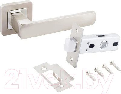 Ручка дверная УЗК Аллюр Арт Коломбо SN+L45-8 SN (2380/S45 / 15199 (никель матовый)