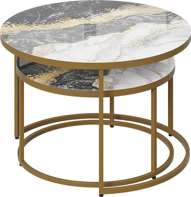 Журнальный столик ТриЯ Вега (золото/стекло золотой мрамор)