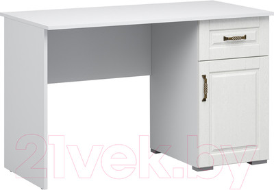 Письменный стол Империал Лацио 120 1д 1ящ (белое дерево/ручка бронза)