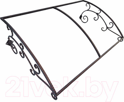 Козырек ИМпласт Скатный1000х1600 Кованными Кронштейнами (каркас)