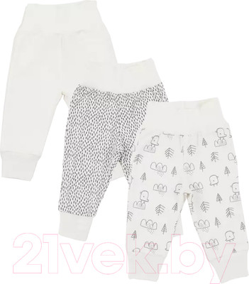 Набор штанов для малышей MOWbaby Birds / 3282 (молочный, р.62)
