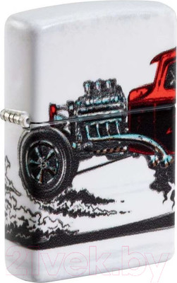 Зажигалка Zippo Hot Rod Design / 48660 (белый матовый)