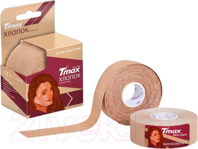 Кинезио тейп Tmax Beauty Tape / 423240 (5м, 2рул, хлопок/бежевый)