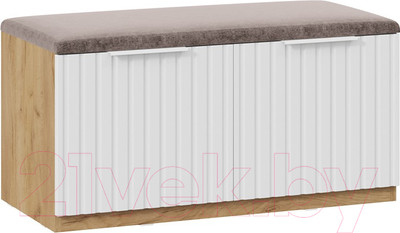 Тумба для обуви ТриЯ Хилтон Исп.2.2 (дуб крафт золотой/белый матовый)