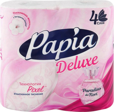 Туалетная бумага Papia Deluxe Paradiso Fiori 4х слойная (4рул)