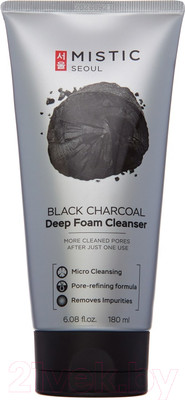 Пенка для умывания Mistic Black Charcoal Deep Foam Cleanser Глубокоочищающая с углем (180мл)