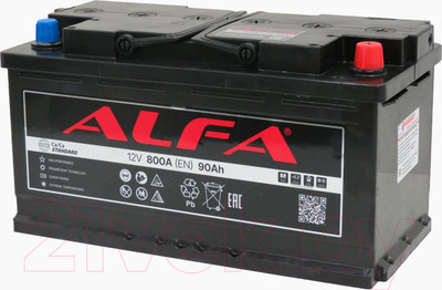 Автомобильный аккумулятор ALFA battery Standart R 800A / 6CT-90R (90 А/ч)