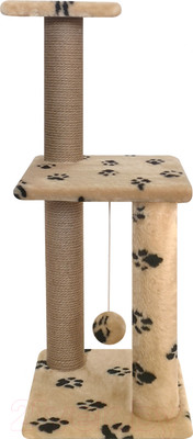 Комплекс для кошек Kogtik Триола Lux / НтБЛд (бежевый/лапки/джут)