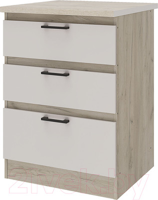 Шкаф-стол кухонный Stolline Сан-Ремо Ш60 с ящиком / 454.35 (дуб крафт серый/кашемир)