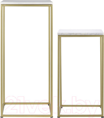 Комплект журнальных столиков Bergenson Bjorn Mayen Gold / BB0000395 (белый/золото)