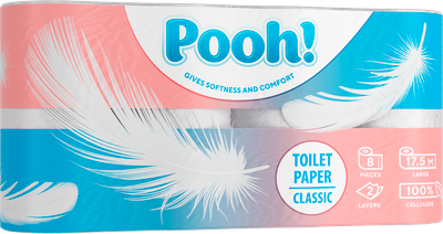 Туалетная бумага Pooh! Classic 2-х слойная (8рул)