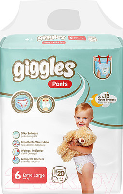 Подгузники-трусики детские Giggles Xlarge 6 Pants (20шт)