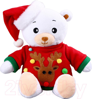 Мягкая игрушка Мишка Лаппи Новогодняя, в красной кофте / 9756956